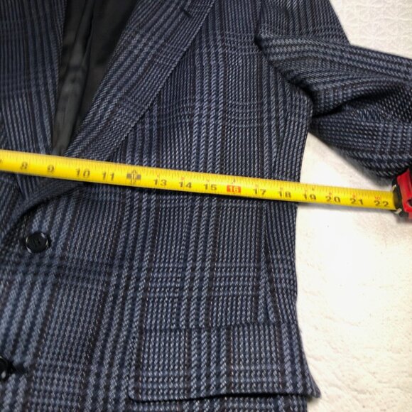 Vintage Austin Reed Mens Blazer Sport Coat 2 Button Blue Grey Tweed Size 42L - Picture 7 of 13